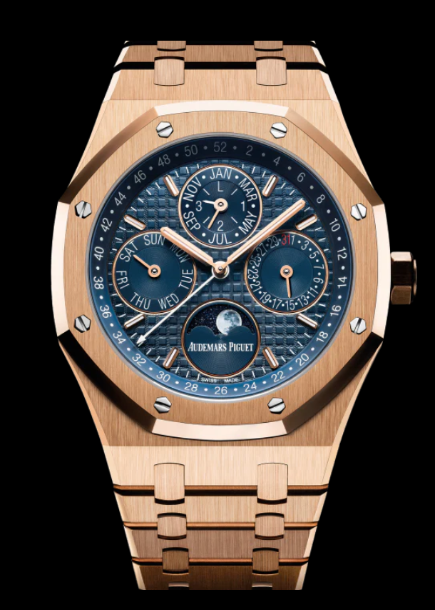 AP 41MM Royal Oak Perpetual Calendar, Rose Gold, Blue Dial